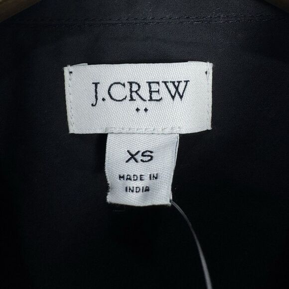 J Crew Womens Button Up Shirt Black XS Cotton Poplin Classic Preppy Work Office - Picture 9 of 11